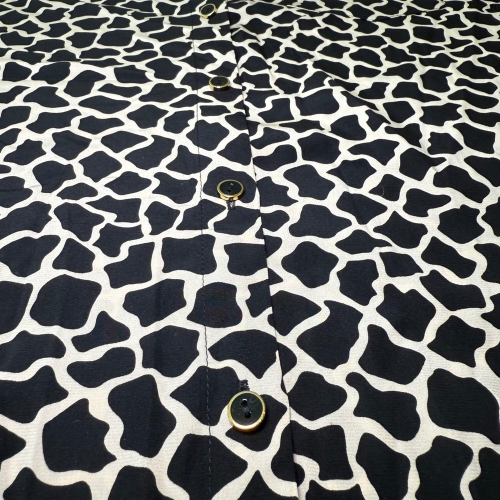 DKNY Donna Karan New York Animal Print‎ Silk Button Down Shirt Long Sleeve M - Picture 6 of 10